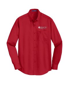 Men's LS Red Button Down